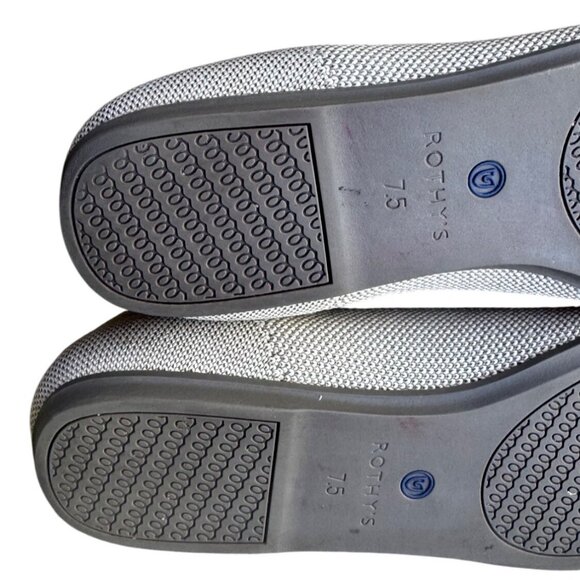 Rothy's Womens Ballet Flats Size 7.5 Light Gray Slip On Round Toe Canvas Shoes - Picture 7 of 8